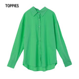 2021 Women 100% Cotton Shirts Office Lady Long Sleeve Blouse Single Breasted Chic Chemise