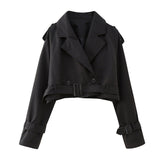 2025 Spring New Women's Clothing With Belted Long-Sleeved Casual Windwear