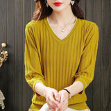 Seven-Sleeved T-Shirt Women's Mid-Sleeve Top Ice Knitted Shirt Thin Mother Spring T-Shirt