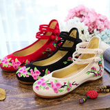 Zingj Dancing Shoes, Leisure Walk, Ethnic Wind, Embroidered Cloth Shoes, Spring And Autumn, Women's Shoes, Single