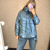 New Winter Women Stand Collar Bright Color Down Coat 90% White Duck Down Parkas Thickness Warm Oversize Snow