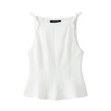 And White Skirt Body-Body Butterfly Strap Sling 2025 Spring And Summer Sleeveless Short Vest