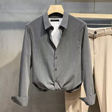 Shirt Men's Long Sleeves Fall New Anti-Ringhold Small Casual Shirt Business High-End
