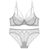 New Plus Size Lace Bra Set Push Up Bras and Panty Set Classic Bandage Underwire Lingerie Set Sexy Ultrathin