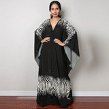 Print Deep V-neck Dress Batwing Sleeve Long Dresses Women 2022 Summer Dress Beachwear Bohemian Women Kaftan