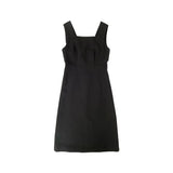 2021 Summer Korean Style Deep V Neck Midi Dresses Woman Slim Sleeveless Tank Dress Elegant Ladies