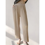 Folded 2025 New Fish Scale Pants Show Thin Set Of Leisure Pants Tight Waist Multi-Color Temperament Lazy