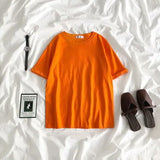 Tee Shirt Solid Color Basic T-Shirt Women Casual O-neck Harajuku Top Korean Hipster Cotton Basic