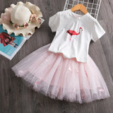 Toddler Girl Kids Set 2 Piece Girl Set Dresses Party Little Girl Clothes for Flamingo Girls Dress Summer Clothing 7