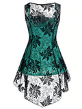 Set Heathered Flare Cami Top And Pointed Hem Lace Vest Women Twinset Top Tank Top Camis 2022 Spring Summer