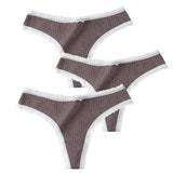 Panties Cotton Women's Underwear Sexy Panties Soft Female Underpants Thong Solid Color Lace Panty Lingerie M-XL