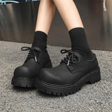 Zingj Head Derby Shoes Platform Increased Casual Leather Shoes 2023 Autumn And Winter New Daily Commuting Single Shoes