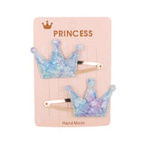 Glitter Cartoon Cartoon Love Heart Crown Hair Clips For Girls Handmade Hairpins Boutique Barrette Kids Hair