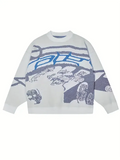 oversize jacquard sweater with