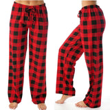 Drawstring Plaid Printed Trousers Casual