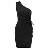 Summer Fashion Diagonal Casual Women's Hot Solid Color Waist Hollow Sleeveless Short