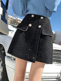 Tweed Sparkle Buttoned Mini Skirt- Outfit