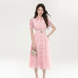 Dress 2025 Explosion New High-End Embroidery Long-Term Collection Waist Thin