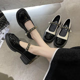 Leather Shoes Female British Wind Autumn 2025 New Round Head Thick Platform Mary Jane Shoes Female French Retro Thick Heel Single