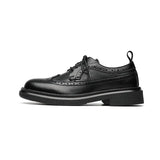 2025 New Men's Daily Thick Platform Black Low Bang British Business Wear Shoe