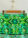 2023 Green Mini Skirts For Women High Waist Skirt Woman Vintage Print Short Skirts Woman Fashion Boho Summer Beach