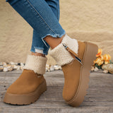 Bottom Plus Thick Winter Snow Boots Women's Fur Integrated 2025 New Waterproof Short To Keep Warm And Velvet Women's