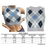 Sweater Vest Women Black Sleeveless Plaid Knitted Crop Sweaters Casual Autumn Preppy Style 2020 tops V Neck