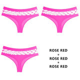 3Pcs/Lot Hollow Out Lingerie Seamless Sexy Panties Women Elasticity Underwear Temptation Middle-waist G String