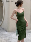 Spaghetti Strap Long Dress Women Summer Elegant Beach Party Dress Female Korean One Piece Casual Y2k Bodycon Dress 2023