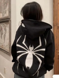 Puff Print Embroidered Zipper Hooded Street
