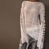 Autumn / Winter Women's Wear Independent Station Ins Network Celebrity New Lazy Wind Hole Hollowed-Out Sweater