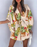Zingj Fly Sleeve Wish Hot Style V Tie Leisure Vacation
