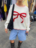 Bow Jacquard Sweater- Outfit