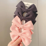 Solid Colors Cotton Hair Bows With Clip For Cute Girls Hair Clips Handmade Hairpins Barrettes Kids Hair