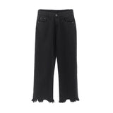 Zingj Size Women's Pear Wear With White Jeans Female Autumn Loose Wide Legs Show Thin Straight Down Pants-Outfit