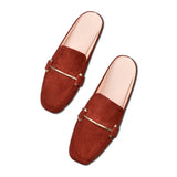 And Autumn Flat Bottom Bag Head Half Slippers Women Lazy Outside Wearing Casual Square Muller Single Shoe Size 41-44