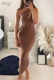 Quality Summer Bodycon Dress Women Party Dress 2023 Stretchy Mesh Blue One Shoulder Dress Elegant Sexy Club Night