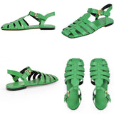 Onlymaker Brand Women's Flat Sandals Summer Casual Soft Genuine Leather Summer Roman Female Big Size Fashion