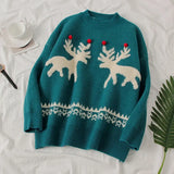 Women Vintage Loose Casual Sweaters Geometric Retro Lazy Female Harajuku Korean Style Womens 2021 Chic New