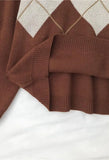 Vintage Argyle Pullover Sweater- Outfit