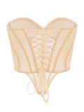 Sexy Pleated Shell Mesh Corset