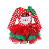 Claus Girls Xmas Party Dress Kids Christmas Dresses New Years Girl Vestido Fancy Christmas Dress Girl Long Sleeves