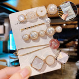 Handmade Pearls Hair Clips Pin For Women Fashion Geometric Flower Barrettes Headwear Girls Sweet Hairpins Hair