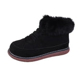 Northeast Warm Lace Low-Top Cotton Shoes Women Winter Plus Velvet Thick Circle With Snow Thick Bottom Short