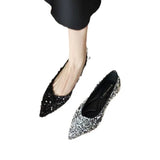 Black Pointed Single Shoes With Soft Bottom Flats And New Fashion Squints Korean Version Of Light Mouth Flat