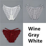 Lace Panties Ice Silk Seamless Panty Women Low Rise Sexy Transparent Floral Briefs Soft Cotton Crotch Underpants