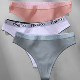 3PCS/Set M-XL Women's Thong Cotton Female Underpants Letter Waist Underwear Sexy Women's Panties Lingerie Thongs