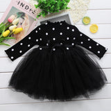 Sleeve Baby Girl Dress Newborn Infant Baby Princess Birthday Party Dress Polka Dot Tutu Ball Gown Autumn Baby Girl