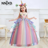 Unicorn Dress for Girls Flower Appliques Ball Gown Little Girl Princess Dresses Elegant Party Costumes Children