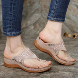Sandals Women's New 2025 Summer 35-43 Electric Embroidery Clip Toe